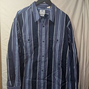 Levi's Blue Striped Button-Up Shirt